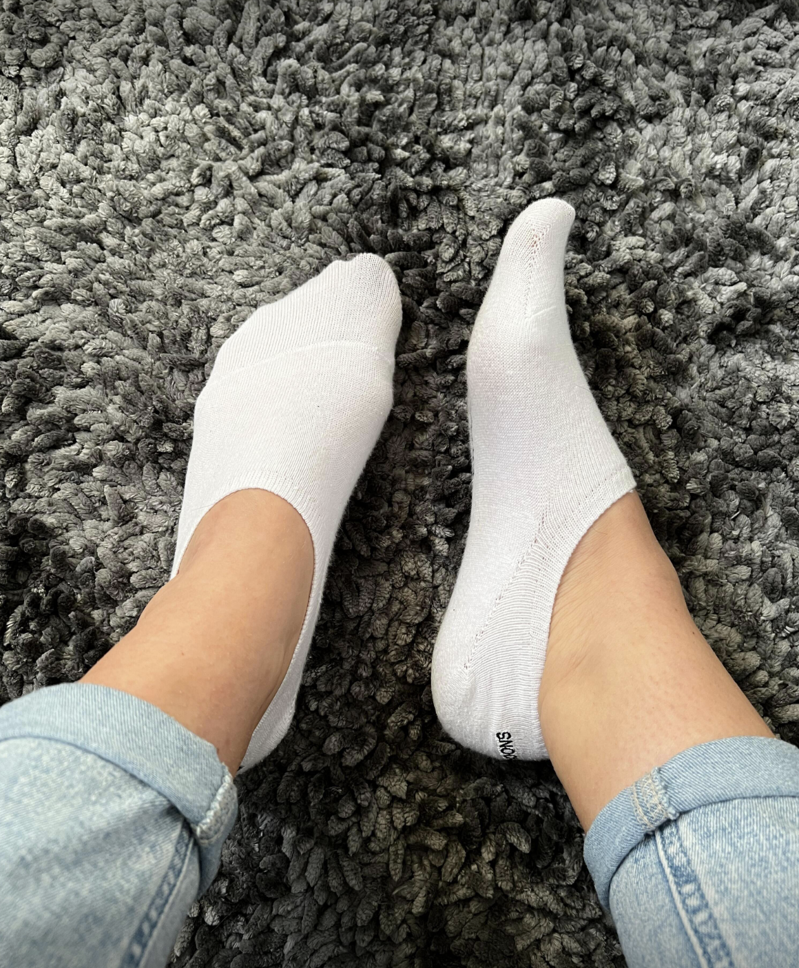 Socken getragen“
